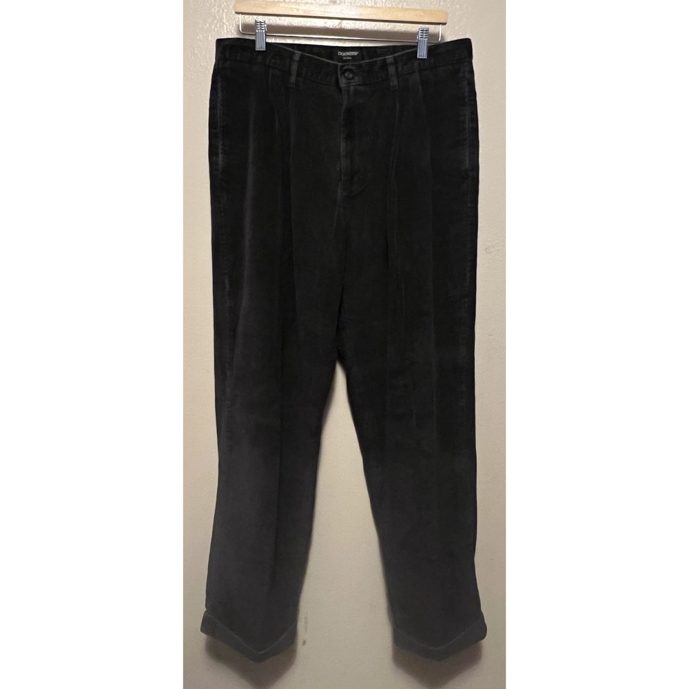 Dockers Wide Wale Corduroy Pants Pleated Brown Mens 36 X 32 Relaxed Wrinkle Free
